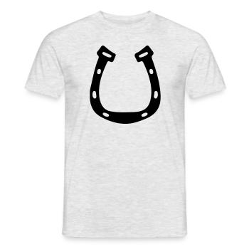 Hufeisen Glücksbringer Hochzeit Pferdesprüche - Männer T-Shirt - Grau meliert - Vorne - AI Model Male 178 dark (178cm)