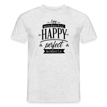 Enjoy wonderful happy perfect moments - Triskele - Men's T-Shirt - heather grey - Front - AI Model Male 178 dark (178cm)
