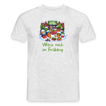 Weck mich im Frühling - Garten-Design Winter - Männer T-Shirt - Grau meliert - Vorne - AI Model Male 178 dark (178cm)