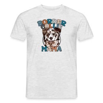 Border Collie merle Mama Hunde Muttertag Wilsigns - Männer T-Shirt - Grau meliert - Vorne - AI Model Male 178 dark (178cm)
