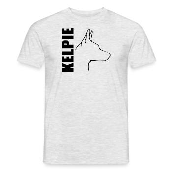 KELPIE chien chien chien de refuge Wilsigns - T-shirt homme - gris chiné - Devant - AI Model Male 178 dark (178cm)