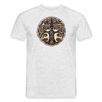 Arbre de vie Haida Symbole indien Animaux Oiseaux Arbre - T-shirt homme - gris chiné - Devant - AI Model Male 178 dark (178cm)