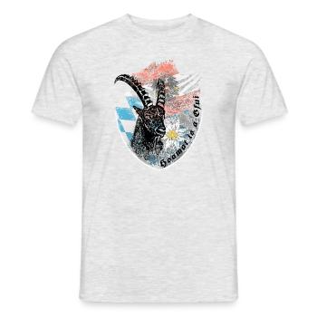 Steinbock Heimatshirt - Männer T-Shirt - Grau meliert - Vorne - AI Model Male 178 dark (178cm)