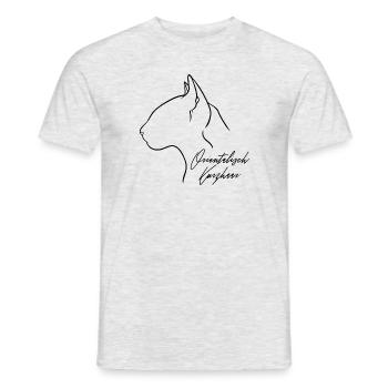 Orientalisch Kurzhaar Profil Katzen Katze Wilsigns - Männer T-Shirt - Grau meliert - Vorne - AI Model Male 178 dark (178cm)