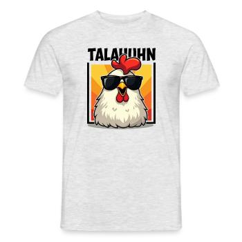 TALAHUHN Lustiger Spruch Meme Deutsch Rap Straße - Männer T-Shirt - Grau meliert - Vorne - AI Model Male 178 dark (178cm)