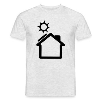 Sonnenkollektor auf Hauslogo - Männer T-Shirt - Grau meliert - Vorne - AI Model Male 178 dark (178cm)