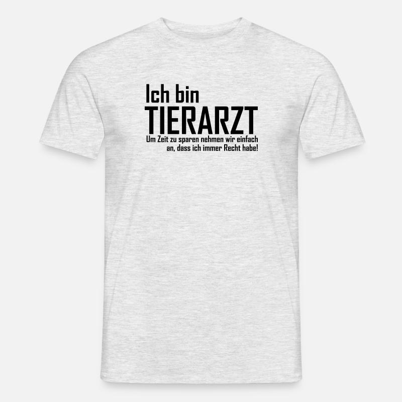 ich bin tierarzt - Männer T-Shirt - Grau meliert