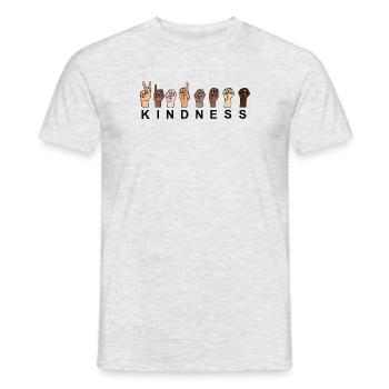 KINDNESS in sign language - Men's T-Shirt - heather grey - Front - AI Model Male 178 dark (178cm)
