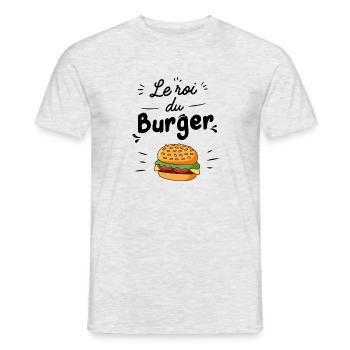 roi du burger - T-shirt homme - gris chiné - Devant - AI Model Male 178 dark (178cm)