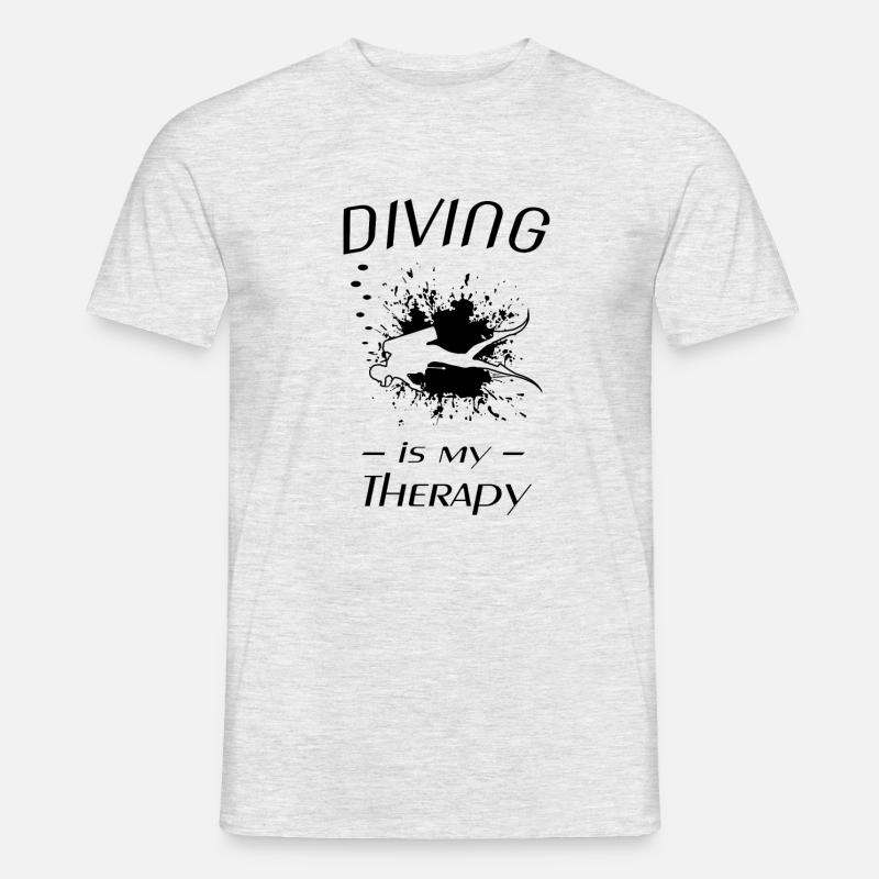 Tauchen, Diving, Scuba Diver - Männer T-Shirt - Grau meliert