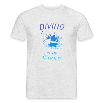 diving is my therapy, cooles taucherdesign - Männer T-Shirt - Grau meliert - Vorne - AI Model Male 178 dark (178cm)