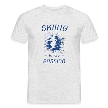 skiing - Männer T-Shirt - Grau meliert - Vorne - AI Model Male 178 dark (178cm)