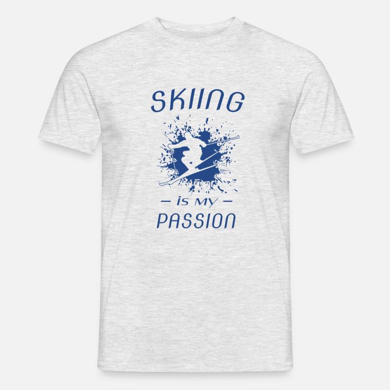 skiing - Männer T-Shirt - Grau meliert