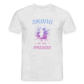 Skiing - Männer T-Shirt - Grau meliert - Vorne - AI Model Male 178 dark (178cm)