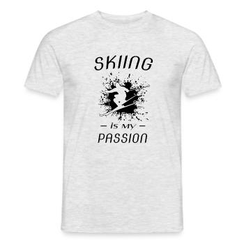 skiing ski - Männer T-Shirt - Grau meliert - Vorne - AI Model Male 178 dark (178cm)