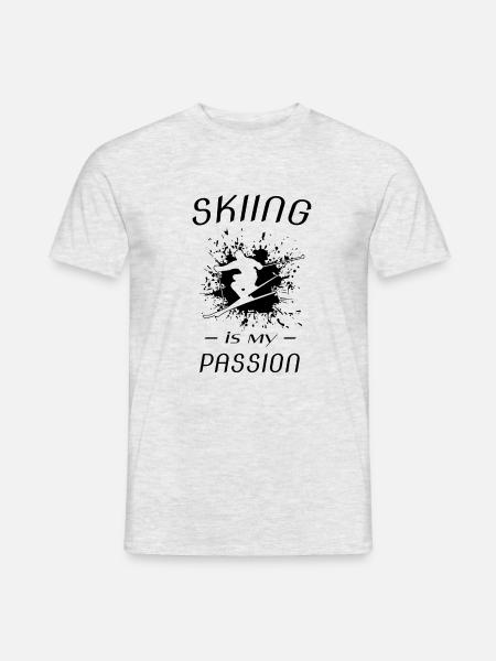 skiing ski - Männer T-Shirt - Grau meliert