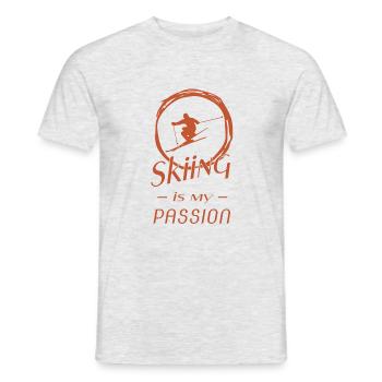 Skiing - Männer T-Shirt - Grau meliert - Vorne - AI Model Male 178 dark (178cm)