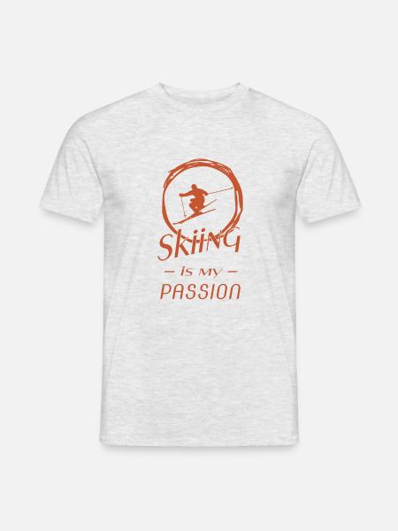 Skiing - Männer T-Shirt - Grau meliert