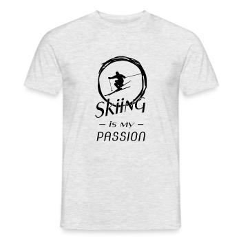 Skiing is my Passion - Männer T-Shirt - Grau meliert - Vorne - AI Model Male 178 dark (178cm)