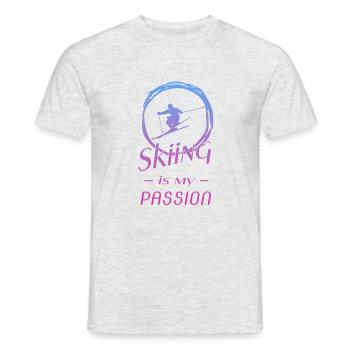 skiing is my passion - Männer T-Shirt - Grau meliert - Vorne - AI Model Male 178 dark (178cm)