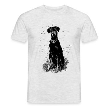Doberman dogs - Men's T-Shirt - heather grey - Front - AI Model Male 178 dark (178cm)