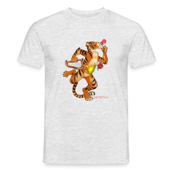 Tiger Vari - Men's T-Shirt - heather grey - Front - AI Model Male 178 dark (178cm)