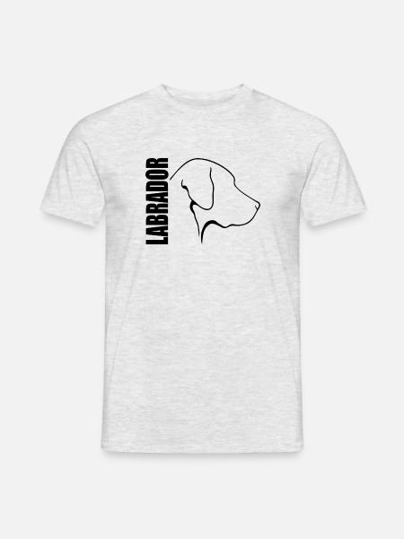 LABRADOR Profil Hund Hunde Wilsigns Labbi - Männer T-Shirt - Grau meliert