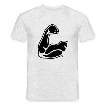 les muscles - T-shirt homme - gris chiné - Devant - AI Model Male 178 dark (178cm)