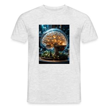 Merry Christmas brain - Men's T-Shirt - heather grey - Front - AI Model Male 178 dark (178cm)