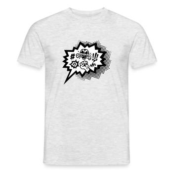 Comic Curses, Symbols Cartoon, Skull, Book, Words - Men's T-Shirt - heather grey - Front - AI Model Male 178 dark (178cm)