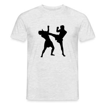 thaiboxing_2 - Men's T-Shirt - heather grey - Front - AI Model Male 178 dark (178cm)