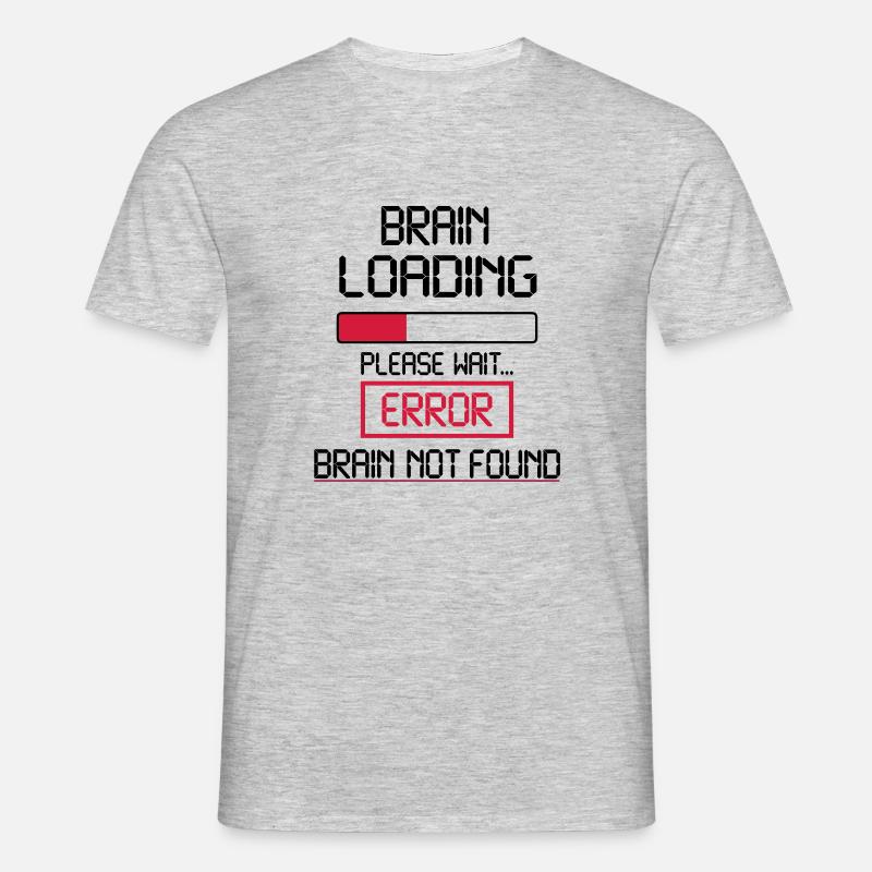 brain loading error - Männer T-Shirt - Grau meliert