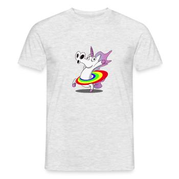Unicorn / Unicorn HULAHOOP Rainbow - Men's T-Shirt - heather grey - Front - AI Model Male 178 dark (178cm)