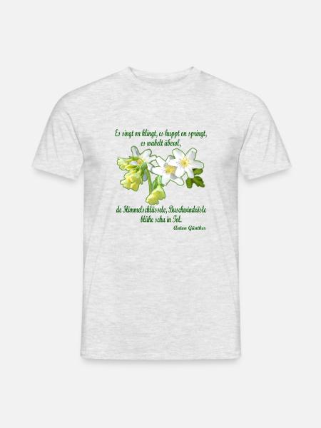 Erzgebirge, Mundart Spruch Anton Günther - Männer T-Shirt - Grau meliert