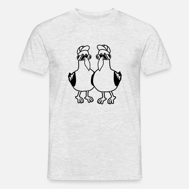Freunde 2 Möwen Team - Männer T-Shirt - Grau meliert