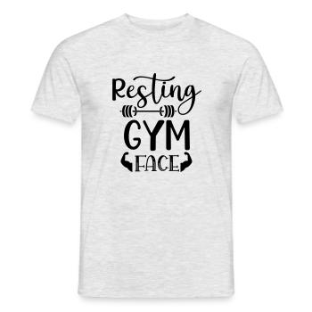 Resting Gym Face 01 - Männer T-Shirt - Grau meliert - Vorne - AI Model Male 178 dark (178cm)