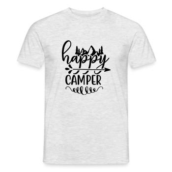 Happy Camper - Men's T-Shirt - heather grey - Front - AI Model Male 178 dark (178cm)