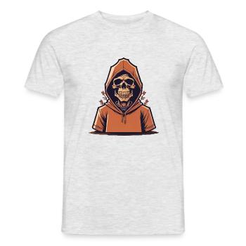 Death in the hood - Men's T-Shirt - heather grey - Front - AI Model Male 178 dark (178cm)