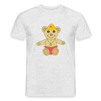 Mein Teddy geht baden - Männer T-Shirt - Grau meliert - Vorne - AI Model Male 178 dark (178cm)