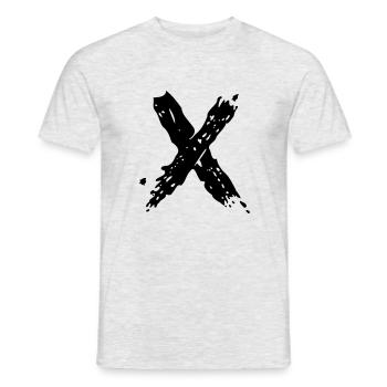 Letter X Brushstroke - Men's T-Shirt - heather grey - Front - AI Model Male 178 dark (178cm)