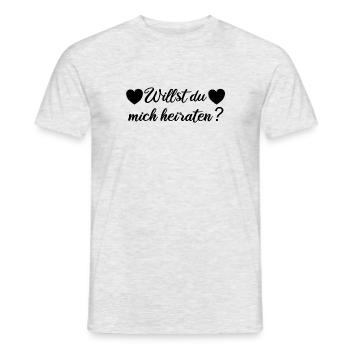 Willst du mich heiraten? - Männer T-Shirt - Grau meliert - Vorne - AI Model Male 178 dark (178cm)