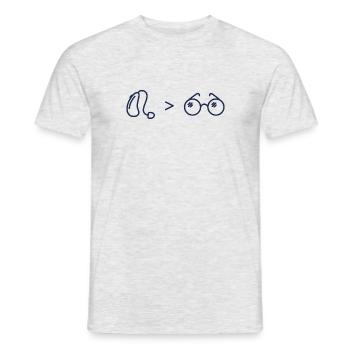 Audiology over Optics - Men's T-Shirt - heather grey - Front - AI Model Male 178 dark (178cm)