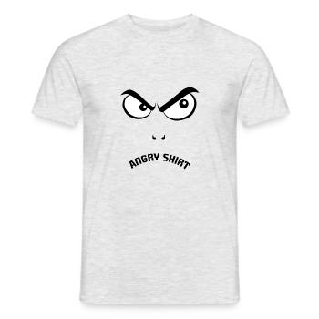Lustig, Angry, funny, böser Blick - Männer T-Shirt - Grau meliert - Vorne - AI Model Male 178 dark (178cm)
