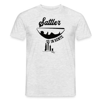 Sattler In Rente Rentner Ruhestand Sattlerei - Männer T-Shirt - Grau meliert - Vorne - AI Model Male 178 dark (178cm)