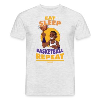 Eat Sleep Basketball Repeat - Men's T-Shirt - heather grey - Front - AI Model Male 178 dark (178cm)