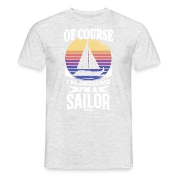 Sailor Sailing Sailboat Funny Sayings Gift - Men's T-Shirt - heather grey - Front - AI Model Male 178 dark (178cm)