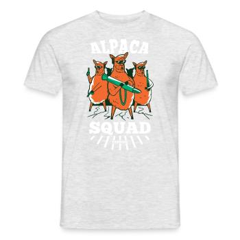 Alpaca Squad - Männer T-Shirt - Grau meliert - Vorne - AI Model Male 178 dark (178cm)