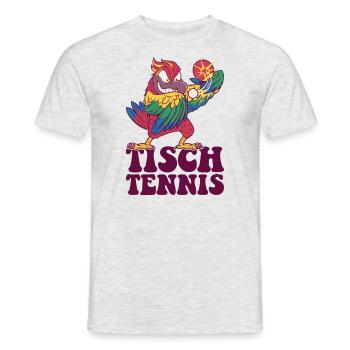 Table Tennis Parrot Outfit Table Tennis Bird - Men's T-Shirt - heather grey - Front - AI Model Male 178 dark (178cm)