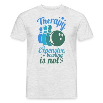 La thérapie coûte cher Bowling n’est pas - T-shirt homme - gris chiné - Devant - AI Model Male 178 dark (178cm)