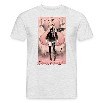 Rêve d’espace lumineux - T-shirt homme - gris chiné - Devant - AI Model Male 178 dark (178cm)